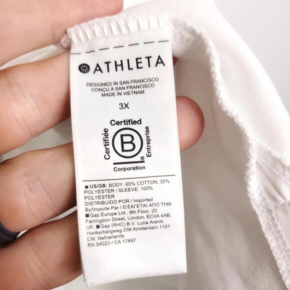 Athleta Top Womens 3X Harlow Hybrid Top Commuter Travel Casual Solid White - Picture 8 of 10